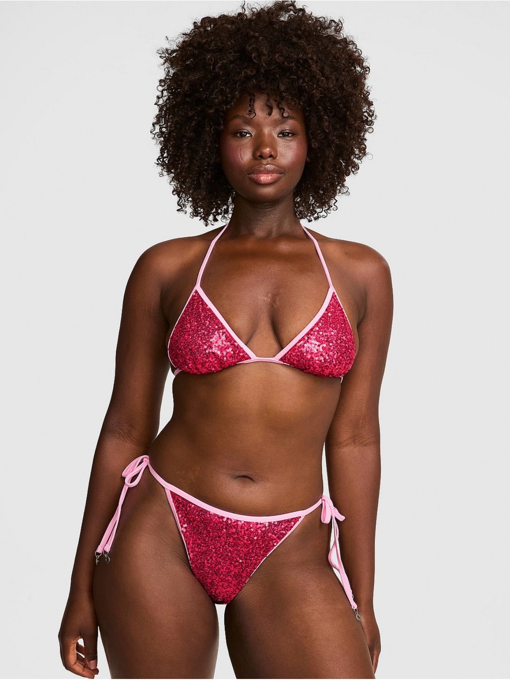New Victorias Secret PINK Sequin Bikini Top Bottom Elle Legally Blonde Swimsuit